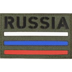 Call Sign Patch "Russia   tricolour", Olive, 8 x 5 cm
