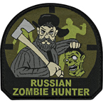 Patch "Russian Zombie Hunter", olive, 8.5 x 8 cm