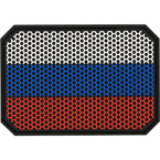 Patch "Russian flag", PVC, hex, black, 7.5 x 5.2 cm