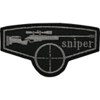Patch "Sniper", black, 9.3 x 5.1 cm