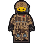 Patch "LEGO soldier", PVC, tan, 5.5 x 8.5 cm
