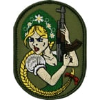 Patch "Russian machine gun woman", olive, 6.4 x 8.9 cm