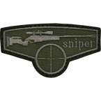 Patch "Sniper", olive, 9.3 x 5.1 cm